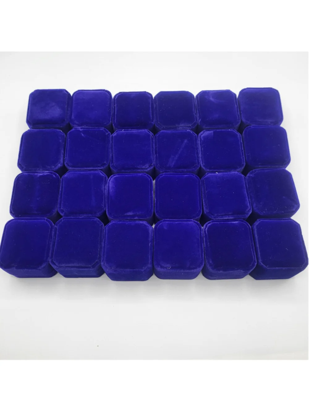 24-Pack Royal Blue Velvet Ring Jewelry Boxes–Hinged Gift Display & Storage-NWOT